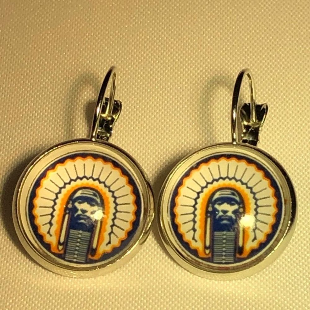 Chief Illiniwek Fighting Illini Leverback Earrings